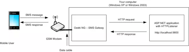 the architect of sending and sms from the gateway to asp.net