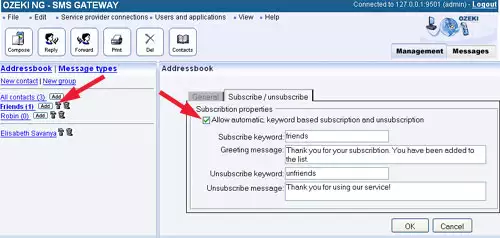 creating the subscription list automatically