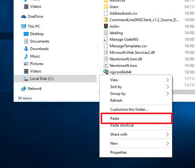 paste the cuted folders