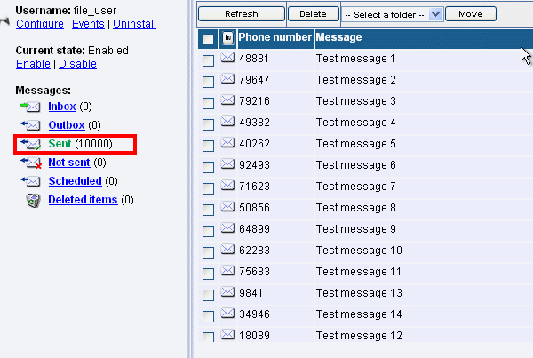 create a new file user interface in ozeki excel sms client