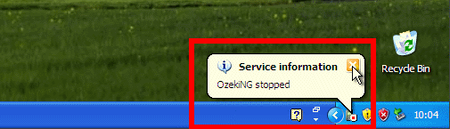 ozeki ng sms gateway service is stopped