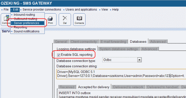 enabling sql reporting