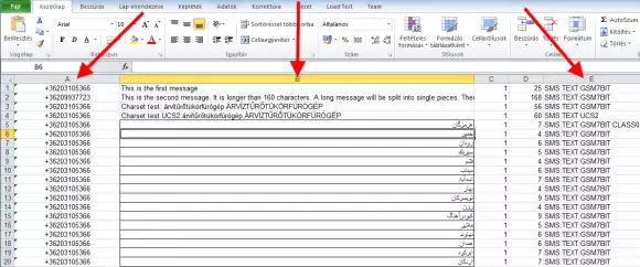 edit the excel spreadsheets for sms messages
