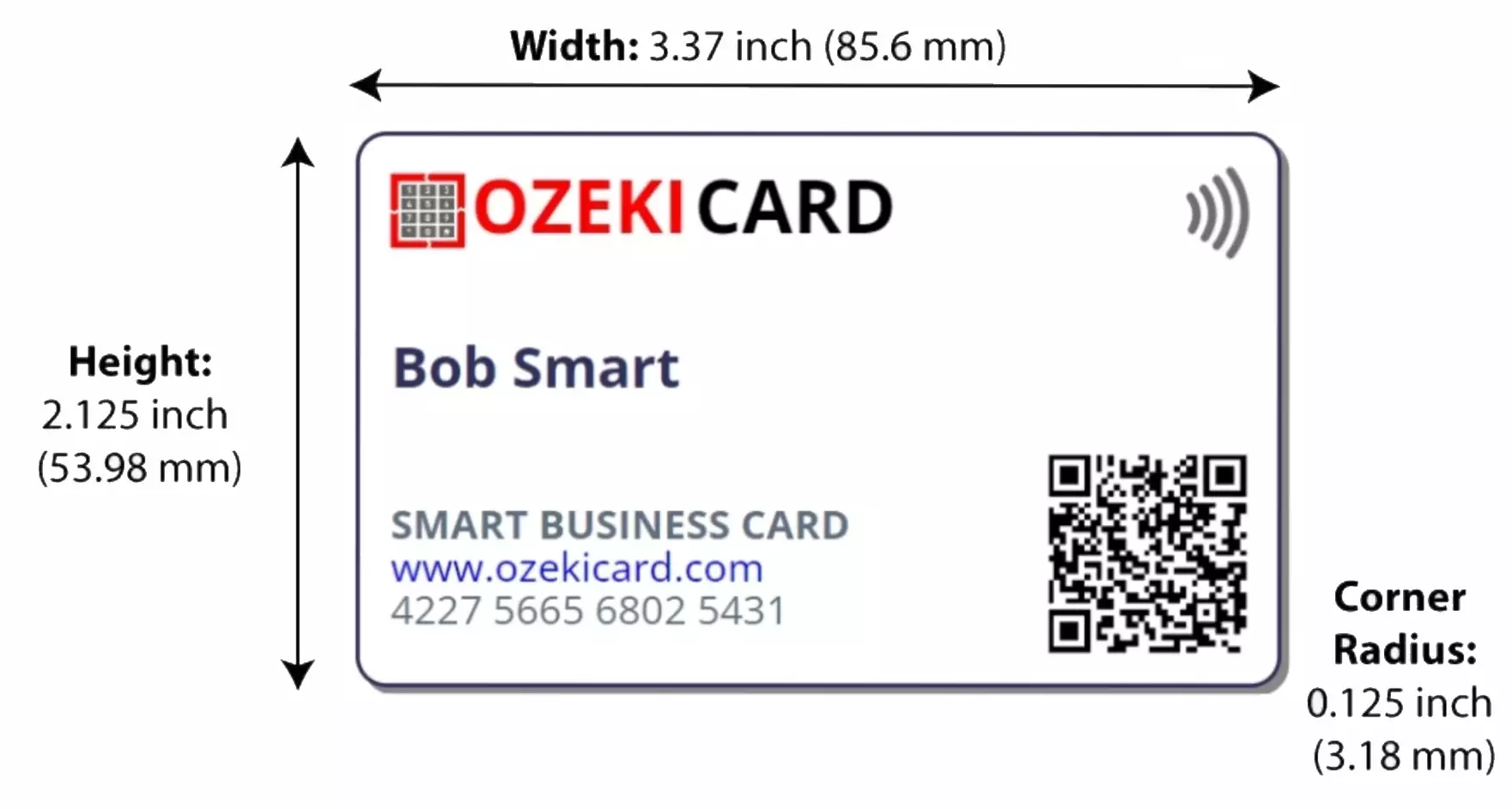 smart business card dimensions