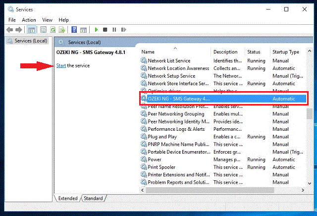 if it is not running start it with the start button