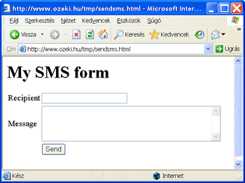 sms form in your browser