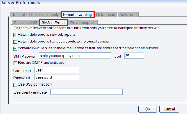 sms to email tab