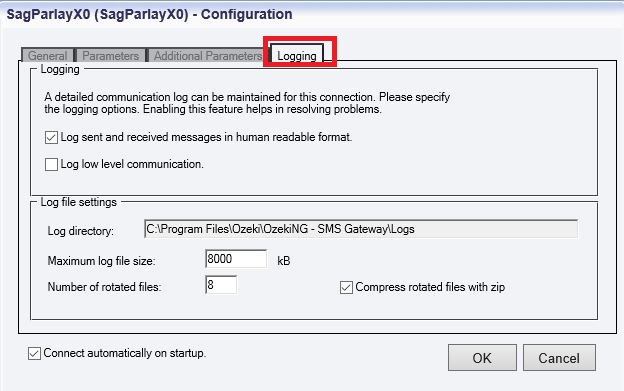 logging configuration