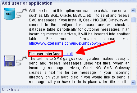 create a new file user interface in ozeki excel sms client