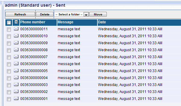 sent messages