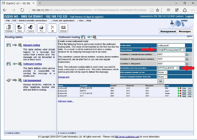 defining source and destination