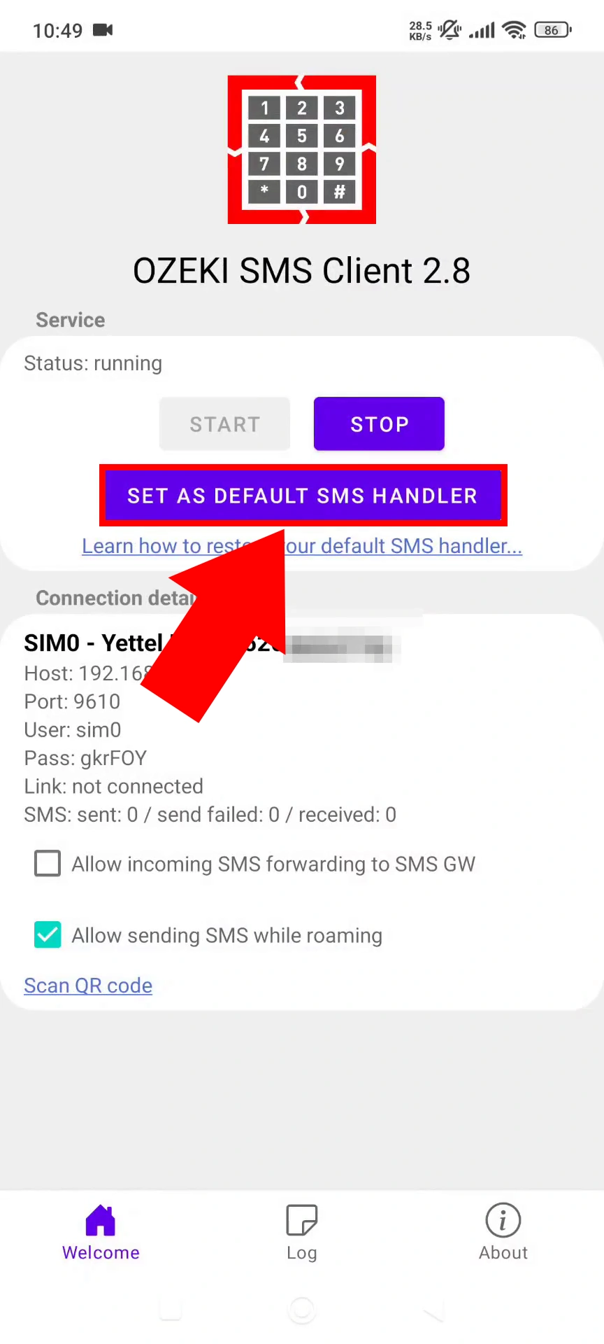 Set as default SMS handler